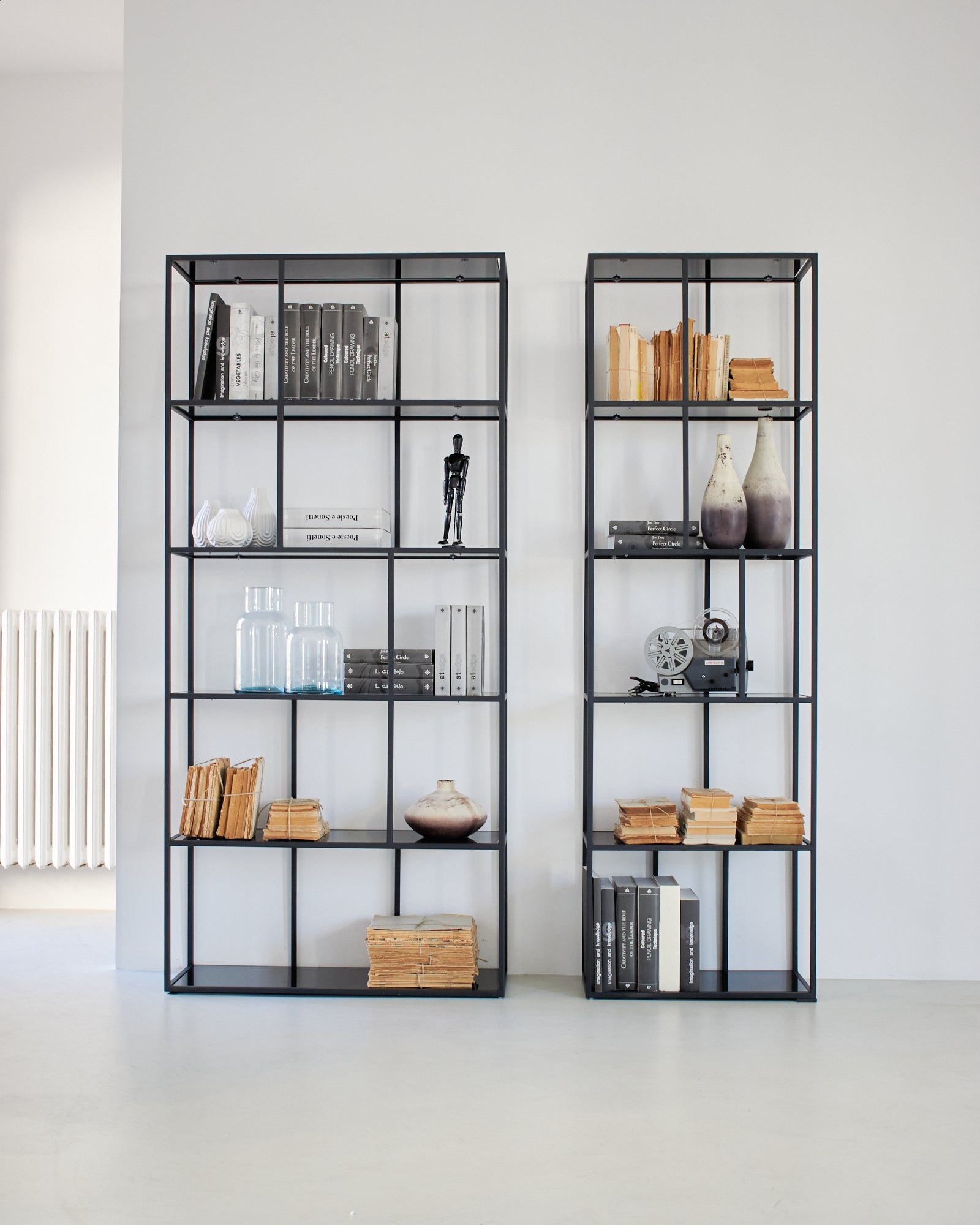 Libreria moderna in acciaio e vetro Gotham big 90 cm - OrchideaMilano1981