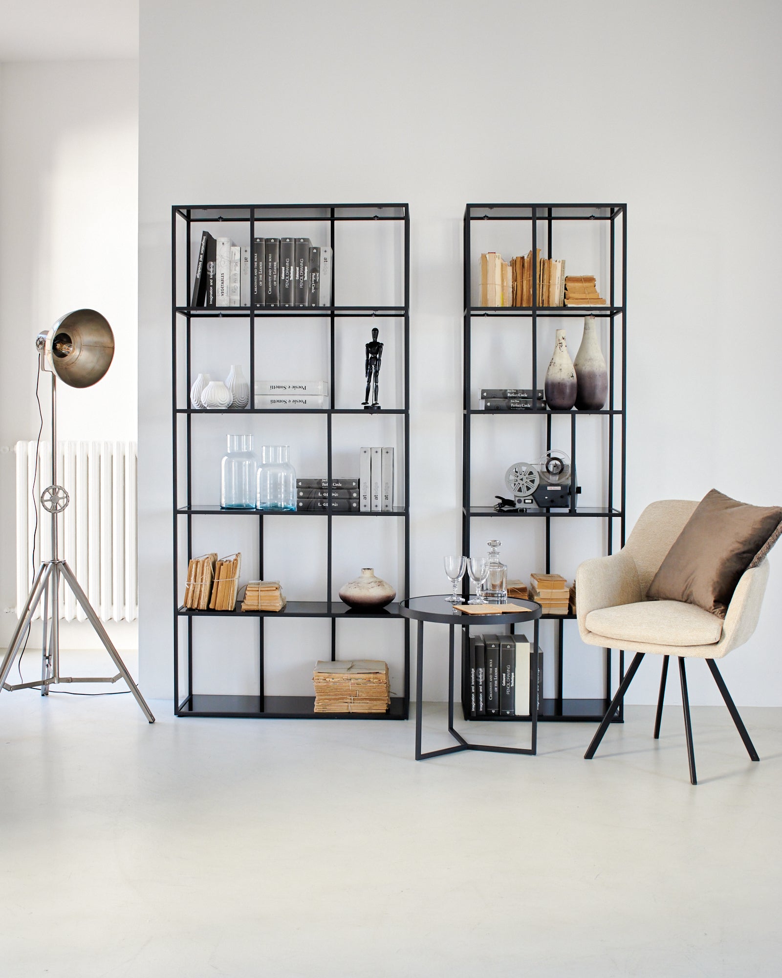 Libreria moderna in acciaio e vetro Gotham big 90 cm - OrchideaMilano1981