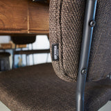 Sedia moderna in tessuto dark brown e ferro Baltimora - OrchideaMilano1981