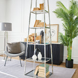 Libreria a piramide in acciaio e vetro Bryant Park 60 cm - OrchideaMilano1981