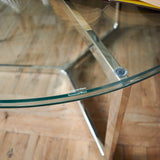 Tavolino rotondo da salotto in acciaio e vetro Lexington Avenue 85 cm - OrchideaMilano1981