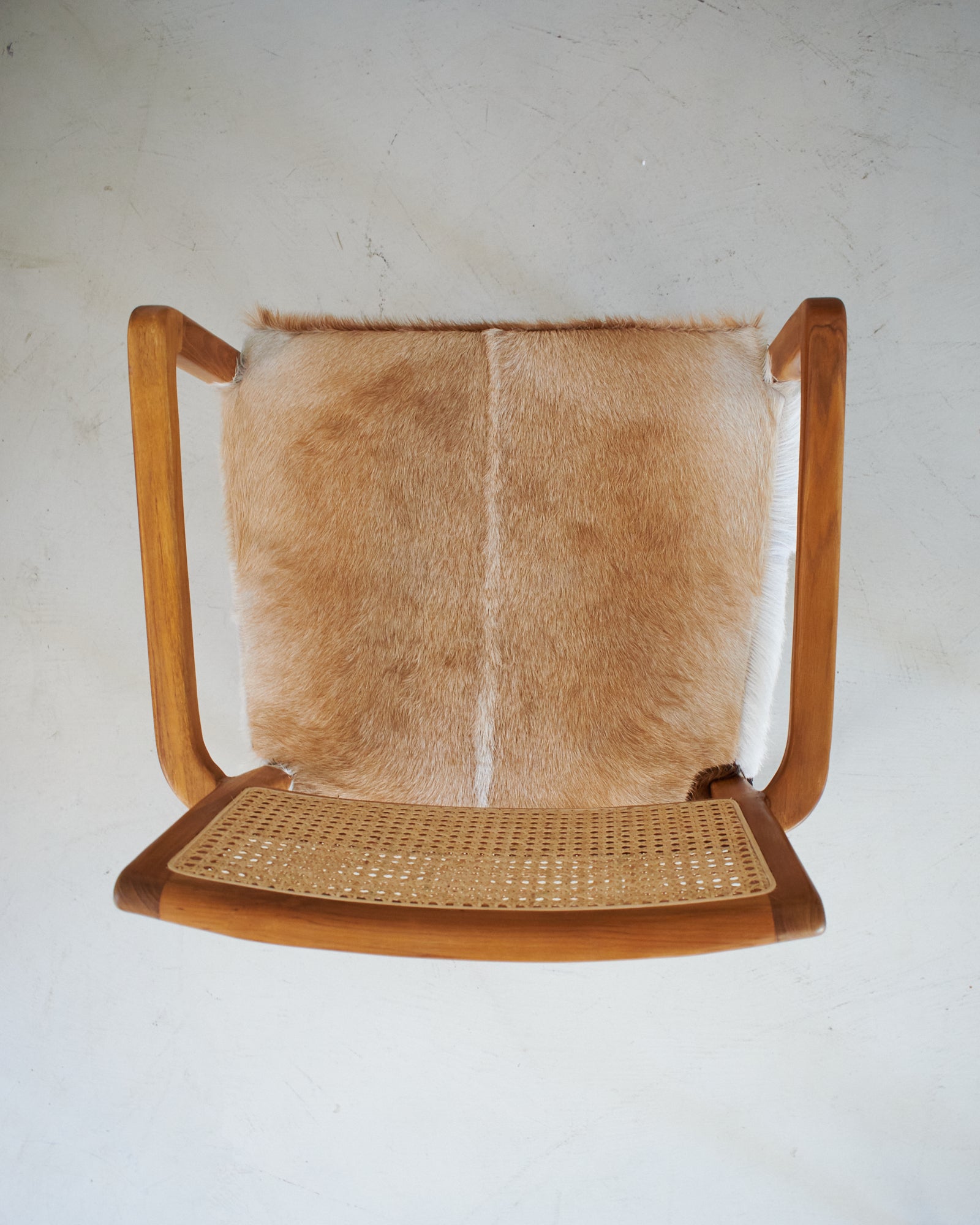 Poltrona in legno, pelle di capra e rattan Aspen - OrchideaMilano1981