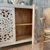 Credenza in legno di mango massello intagliato Jodhpur 110 cm - OrchideaMilano1981