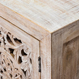Credenza in legno di mango massello intagliato Jodhpur 110 cm - OrchideaMilano1981
