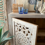 Credenza in legno di mango massello intagliato Jodhpur 110 cm - OrchideaMilano1981