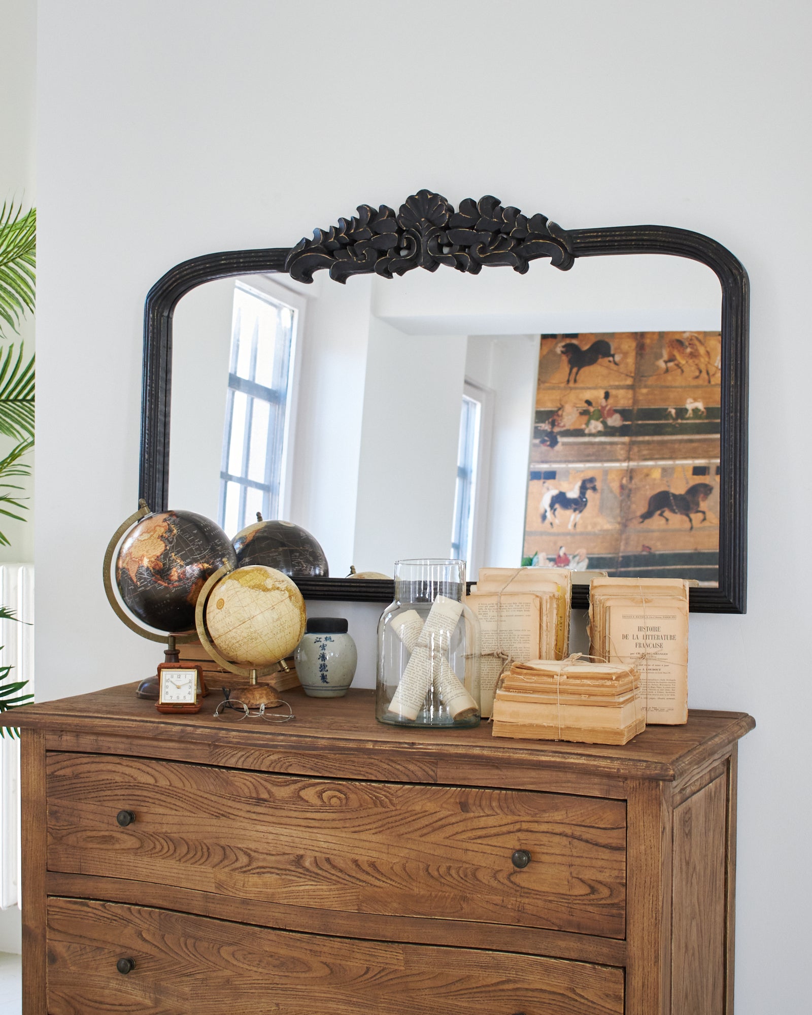 Specchiera da parete in legno Crown Black - OrchideaMilano1981