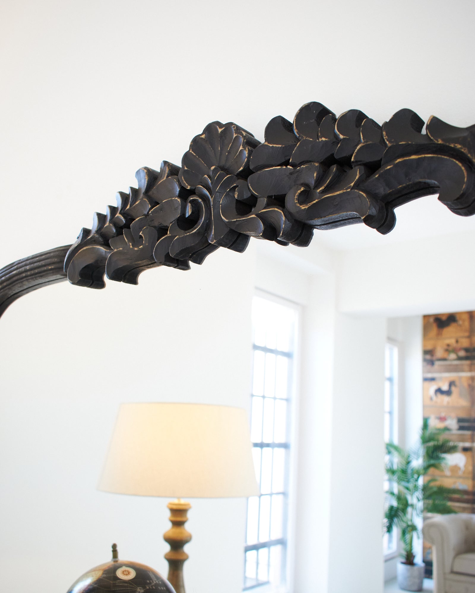 Specchiera da parete in legno Crown Black - OrchideaMilano1981