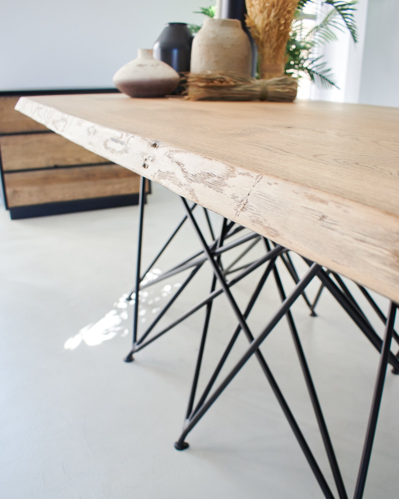 Tavolo in legno massello di rovere e ferro Oakwood 200 cm - OrchideaMilano1981
