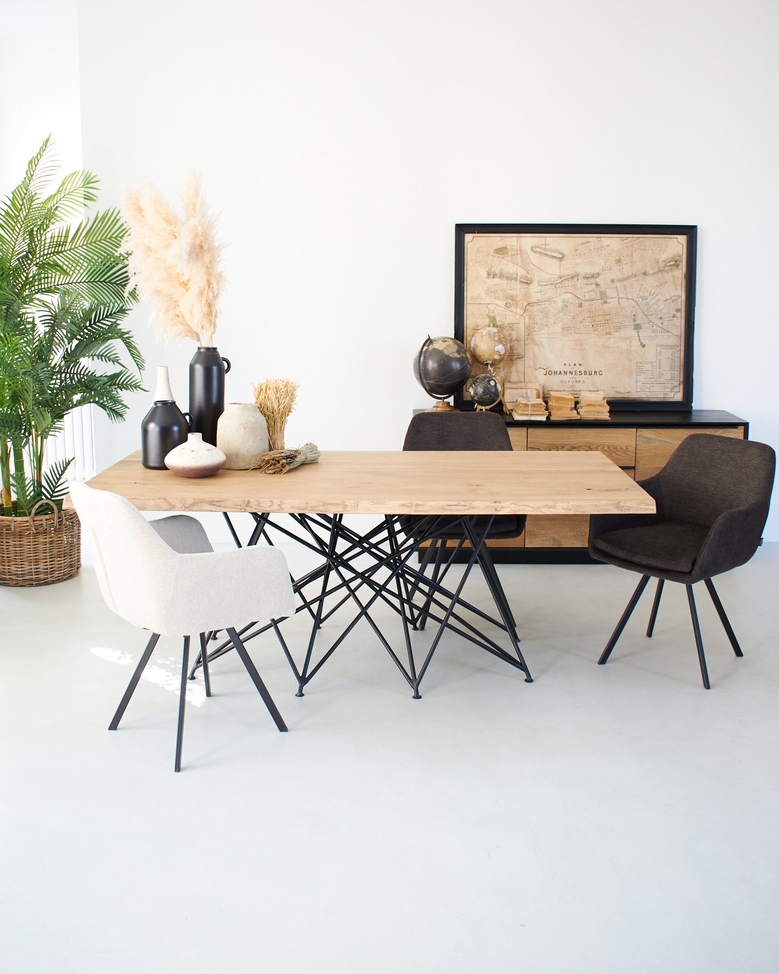 Tavolo in legno massello di rovere e ferro Oakwood 200 cm - OrchideaMilano1981