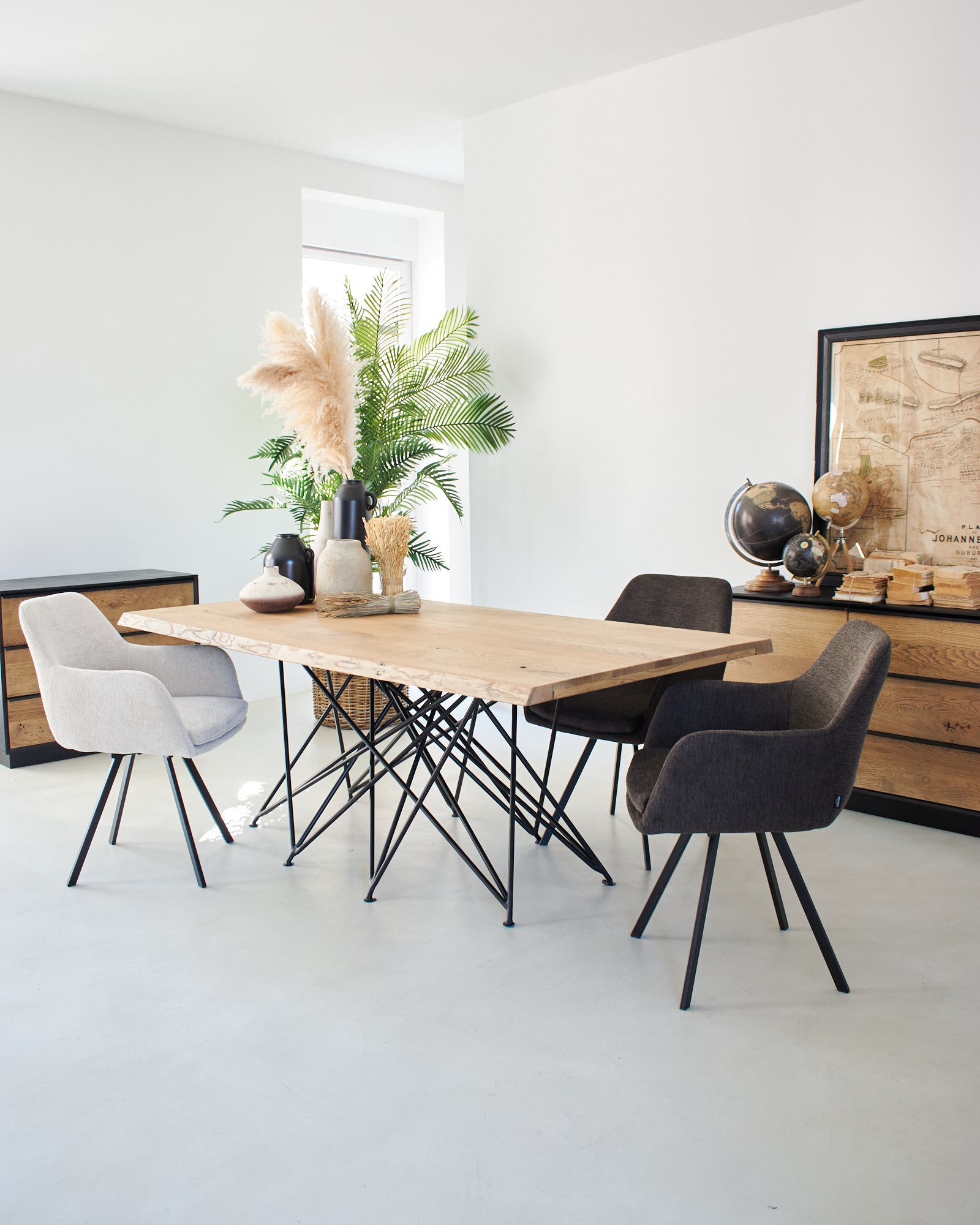 Tavolo in legno massello di rovere e ferro Oakwood 200 cm - OrchideaMilano1981