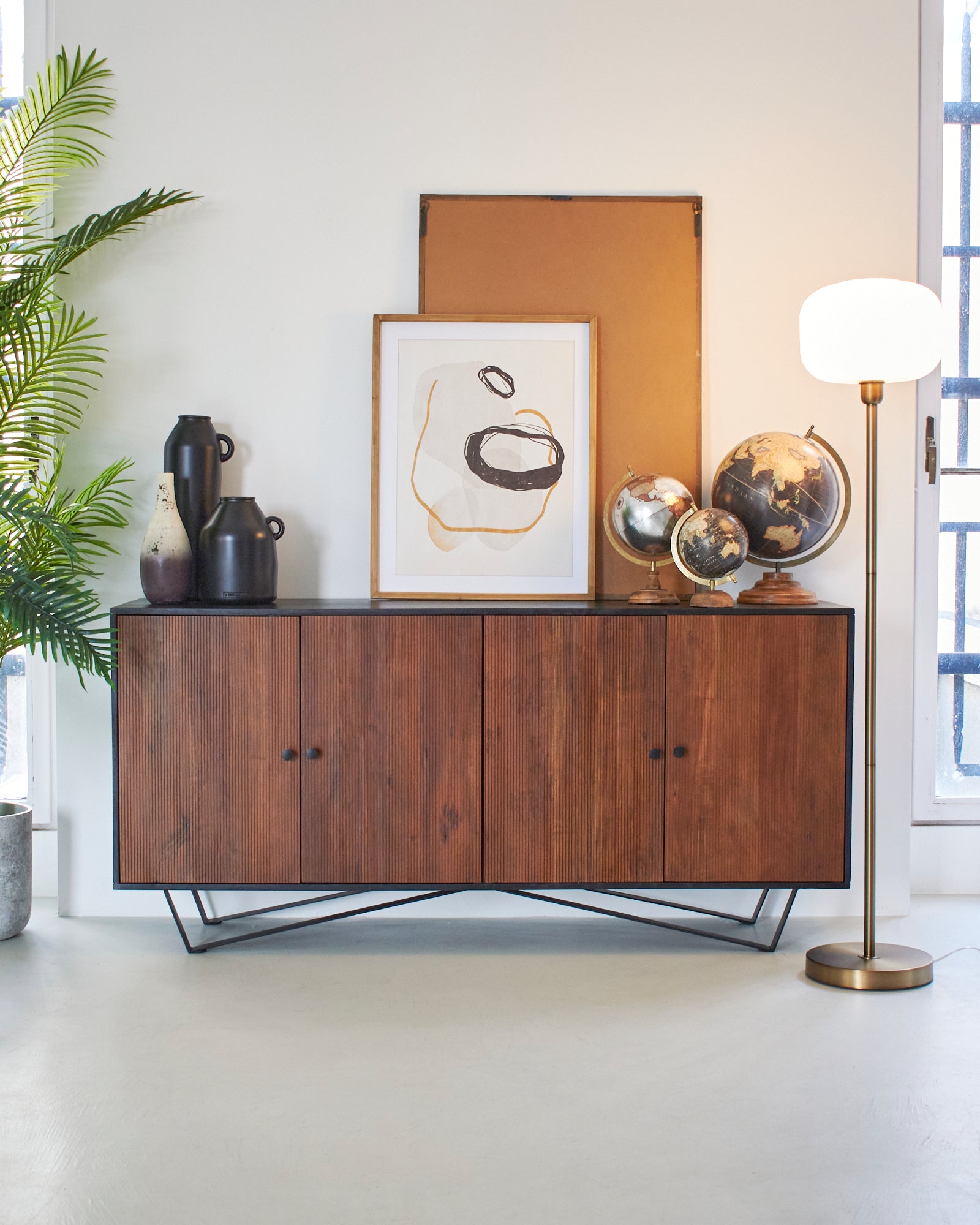 Credenza in legno massello e ferro Impronte 170 cm - OrchideaMilano1981