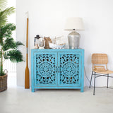 Credenza in legno di mango massello intagliato Madras 110 cm - OrchideaMilano1981