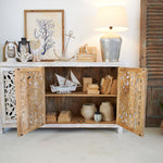 Credenza in legno di mango massello intagliato Jodhpur Big 160 cm - OrchideaMilano1981