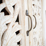Armadio in legno di mango massello intagliato Jodhpur 95 cm - OrchideaMilano1981