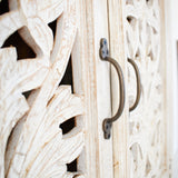 Armadio in legno di mango massello intagliato Jodhpur 95 cm - OrchideaMilano1981