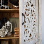 Armadio in legno di mango massello intagliato Jodhpur 95 cm - OrchideaMilano1981