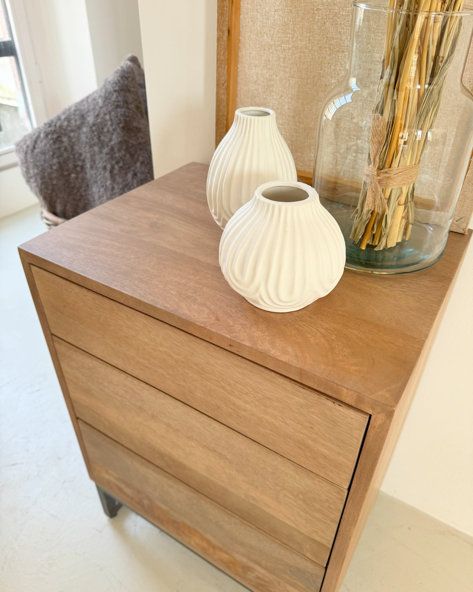 Comodino 3 cassetti in legno e ferro Skyline 45 cm - OrchideaMilano1981