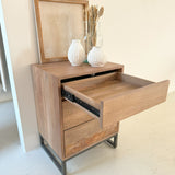 Comodino 3 cassetti in legno e ferro Skyline 45 cm - OrchideaMilano1981