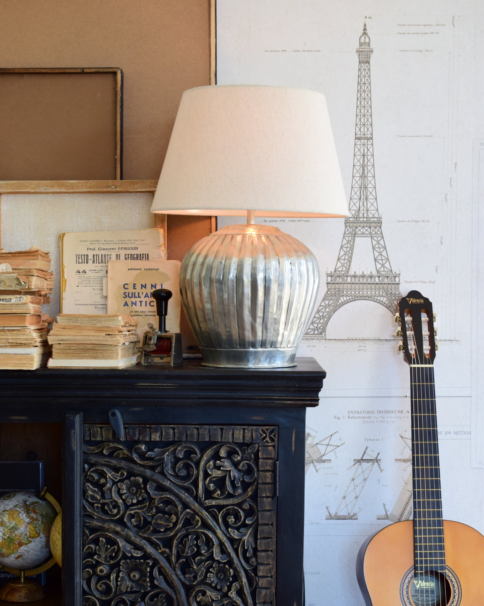 Credenza in legno massello intagliato Black Mood 97 cm - OrchideaMilano1981