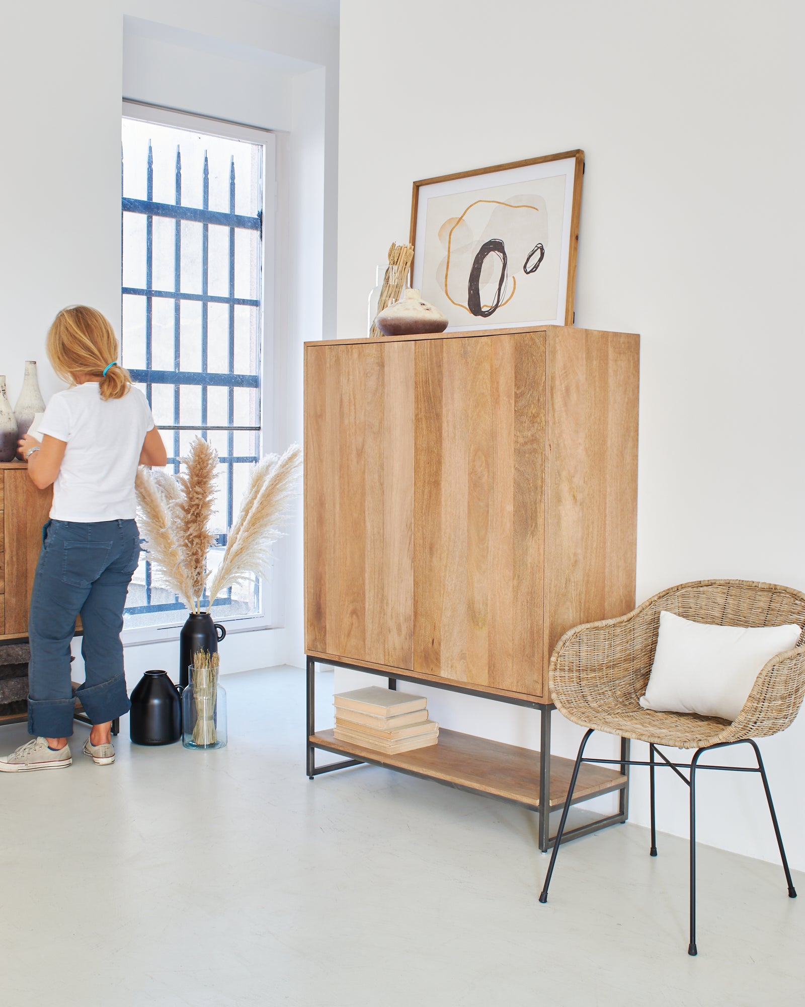 Credenza 2 ante in legno e ferro Skyline 100 cm - OrchideaMilano1981