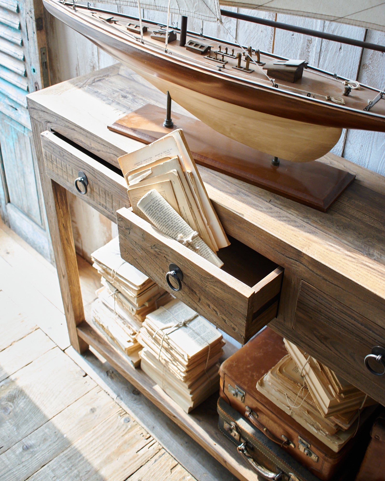 Consolle 4 cassetti in legno massello Grenier - OrchideaMilano1981