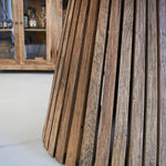 Tavolo rotondo in legno massello con top in zinco Elafonissos 140 cm - OrchideaMilano1981