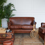Divano 2 posti in pelle vintage Cambridge - OrchideaMilano1981