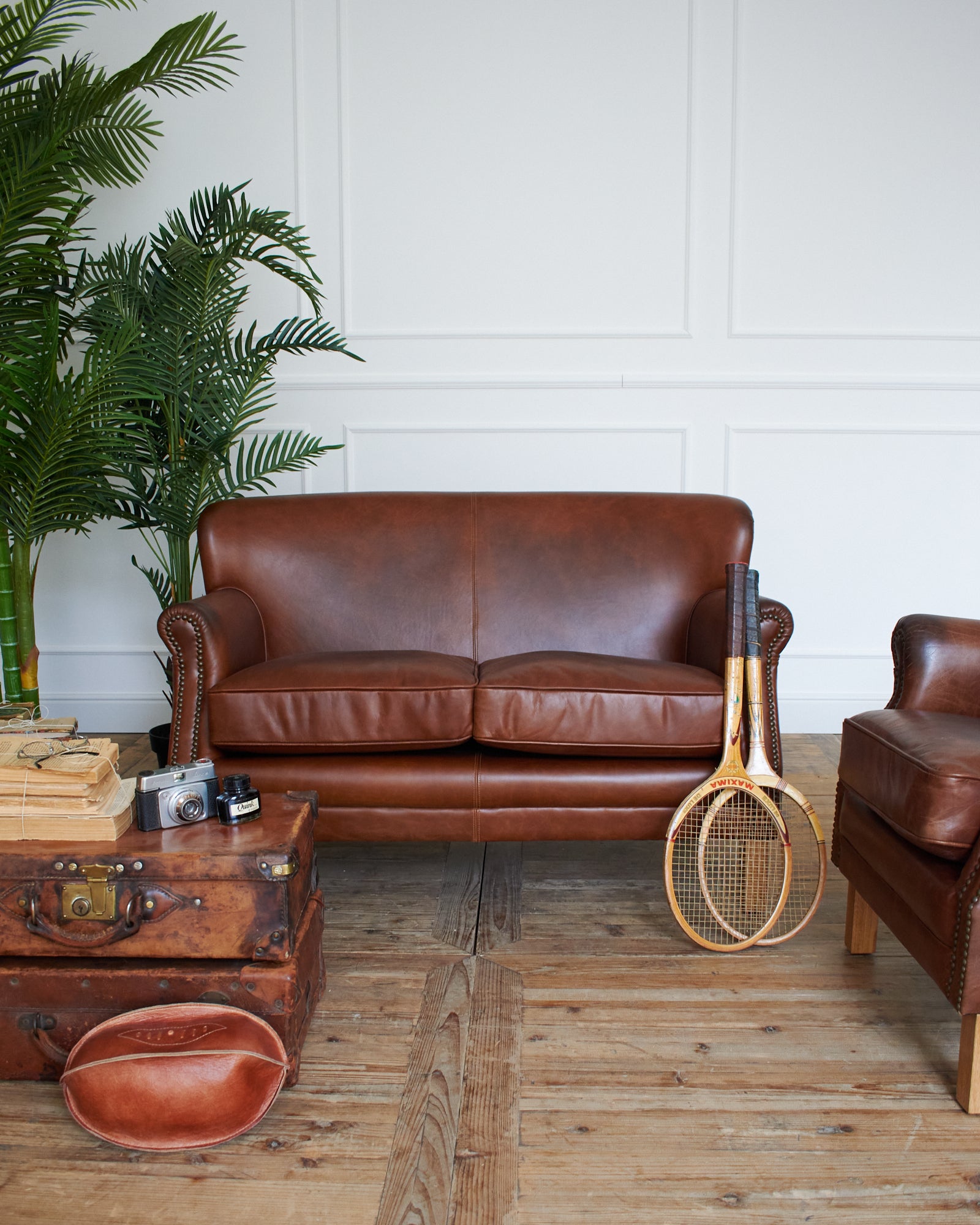 Divano 2 posti in pelle vintage Cambridge - OrchideaMilano1981