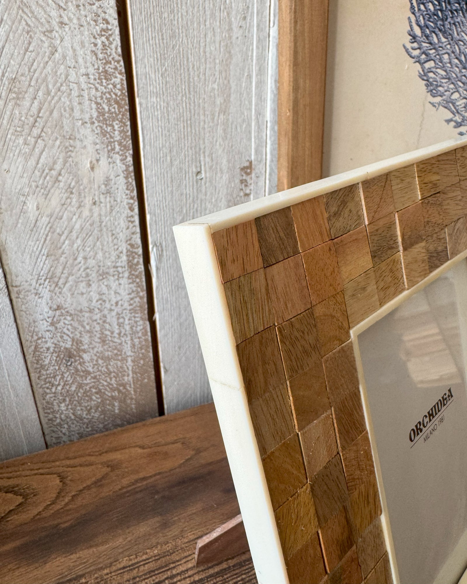 Portafoto con cornice in legno e osso Sahara - OrchideaMilano1981
