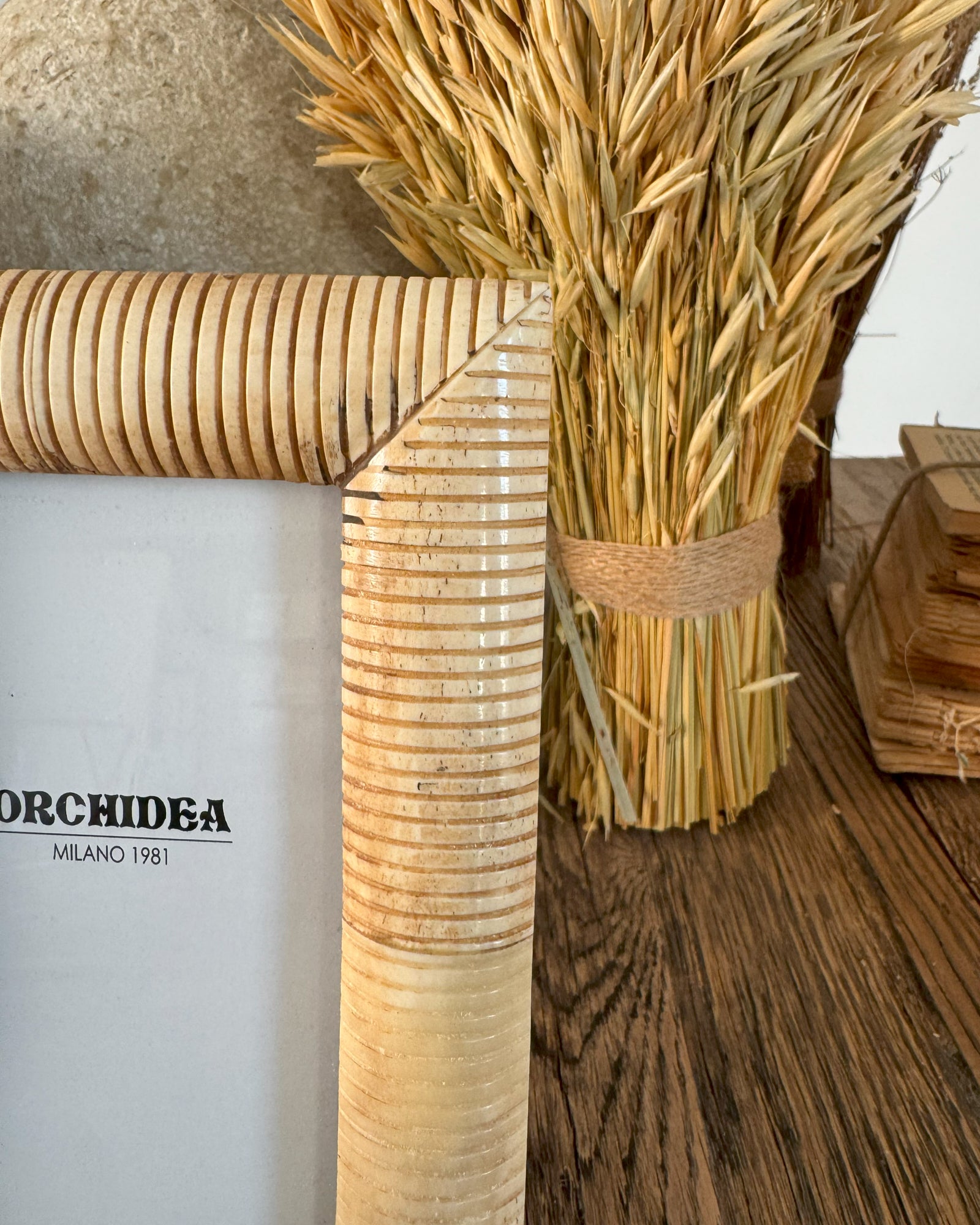 Portafoto con cornice in osso Cinnamon - OrchideaMilano1981