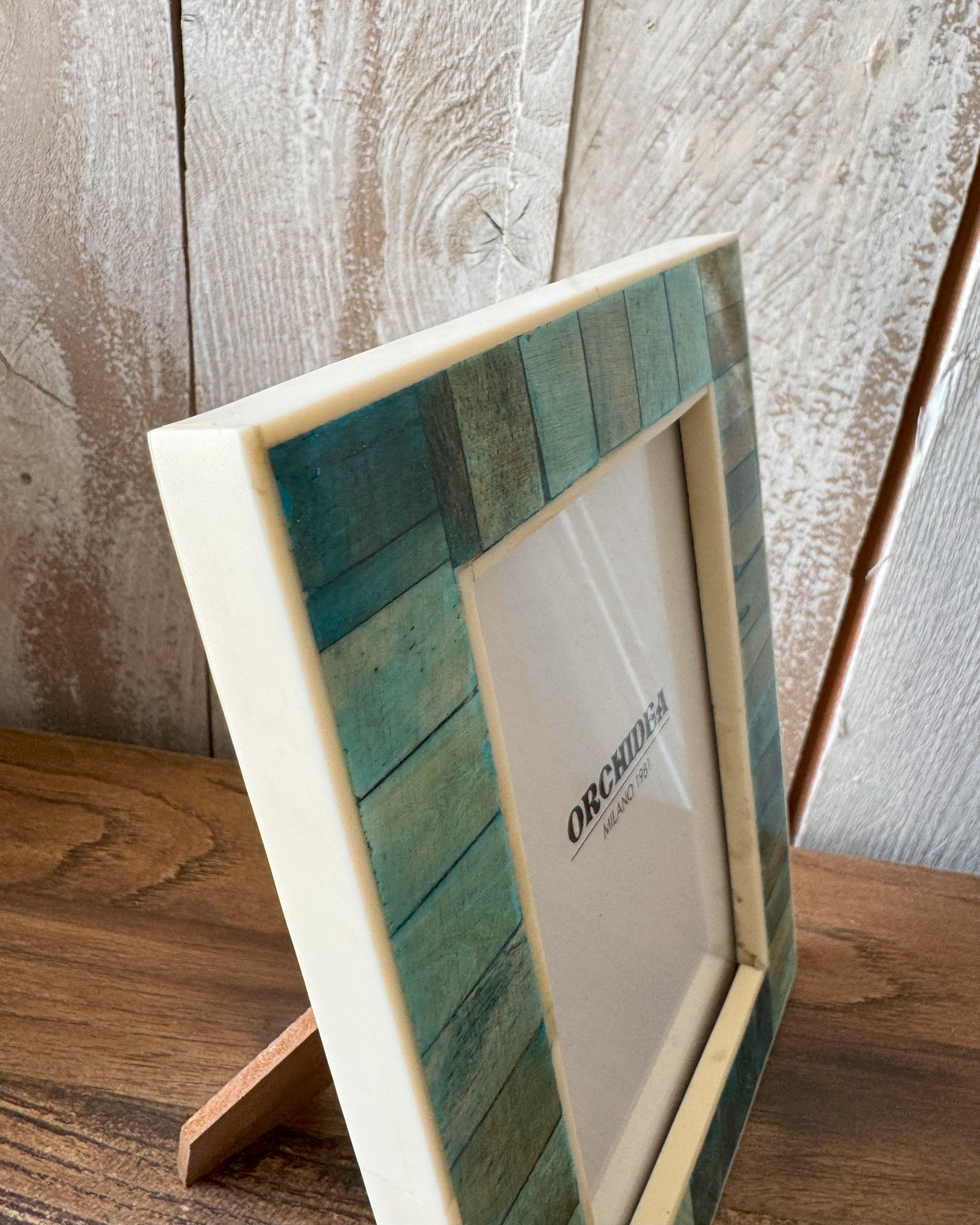 Portafoto con cornice in osso Turquoise small - OrchideaMilano1981