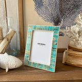 Portafoto con cornice in osso Turquoise big - OrchideaMilano1981