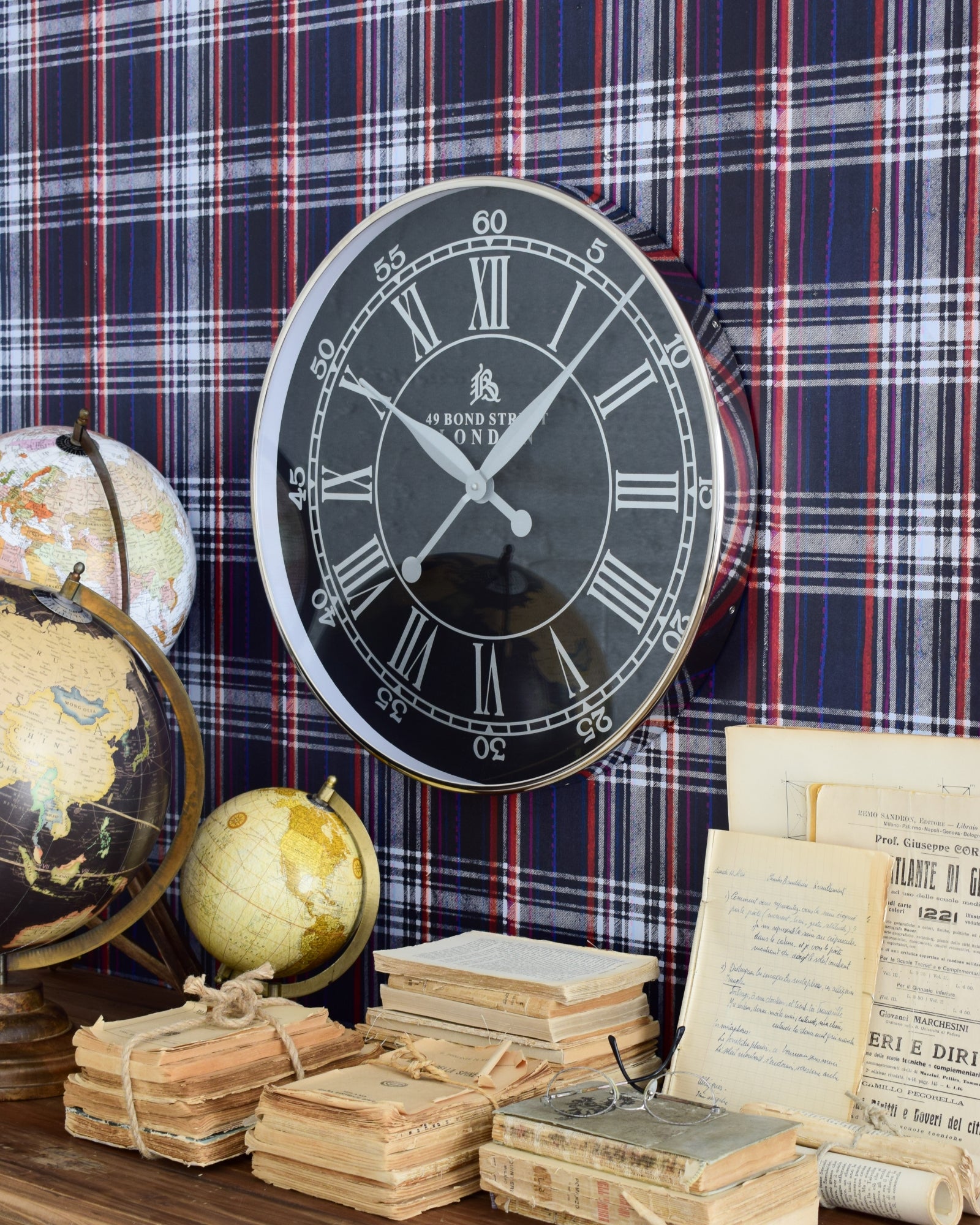 Orologio da parete in alluminio cromato London - OrchideaMilano1981