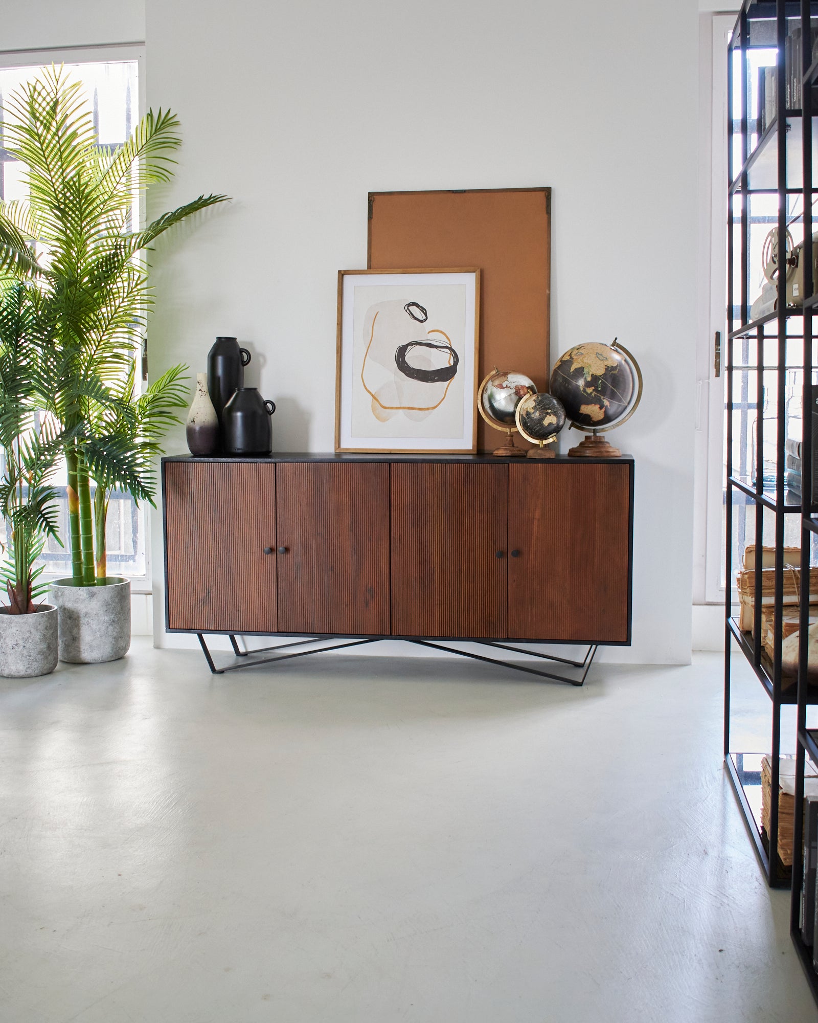 Credenza in legno massello e ferro Impronte 170 cm - OrchideaMilano1981