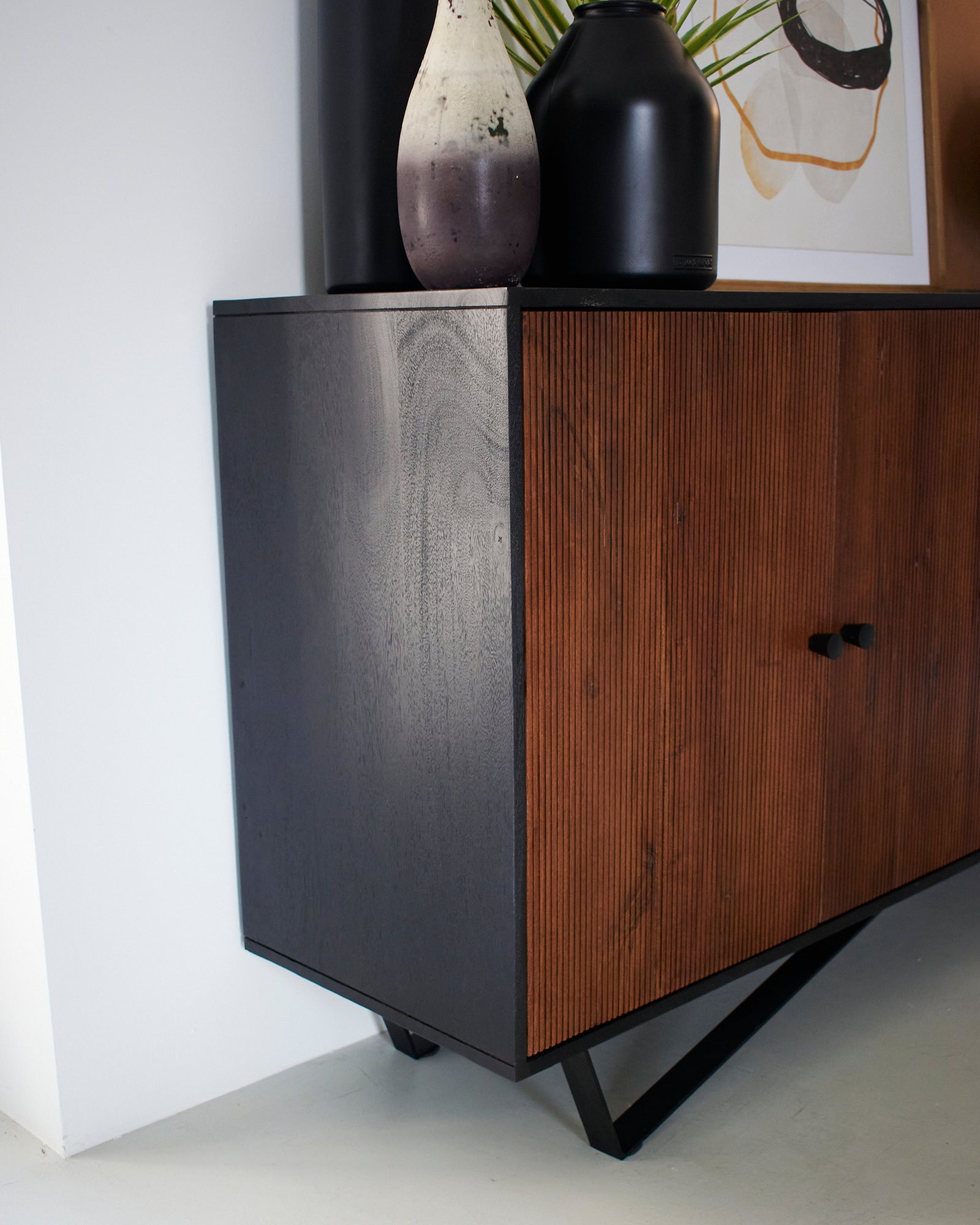 Credenza in legno massello e ferro Impronte 170 cm - OrchideaMilano1981
