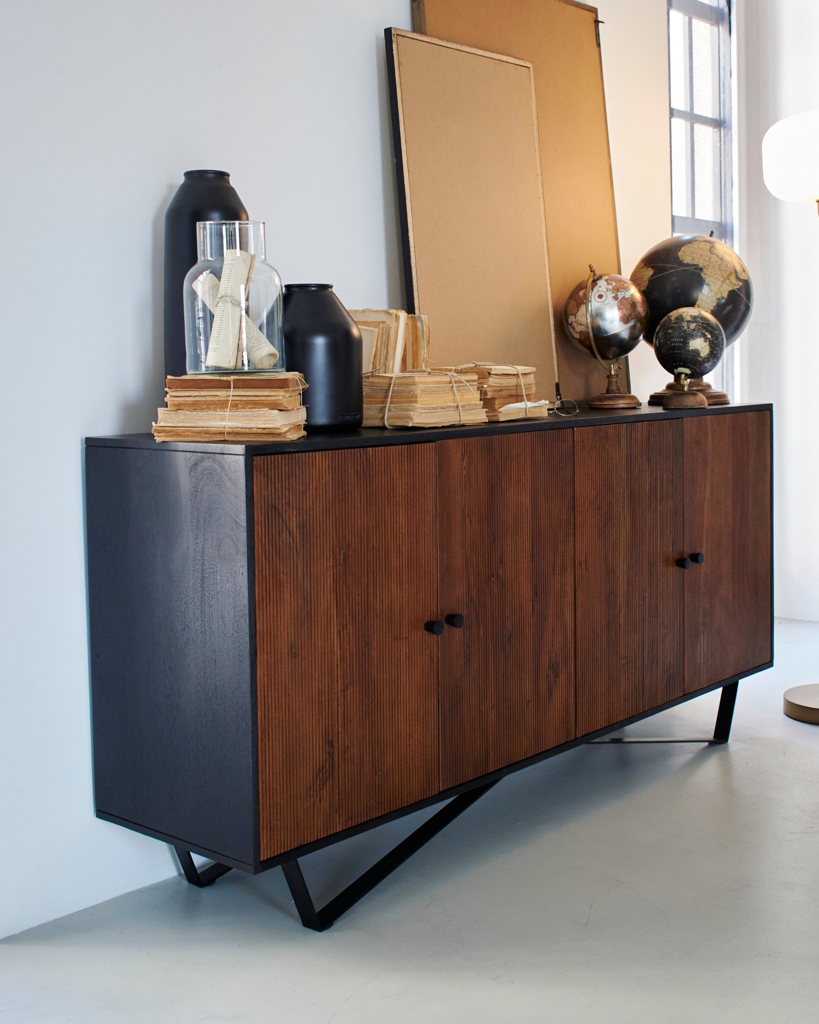 Credenza in legno massello e ferro Impronte 170 cm - OrchideaMilano1981