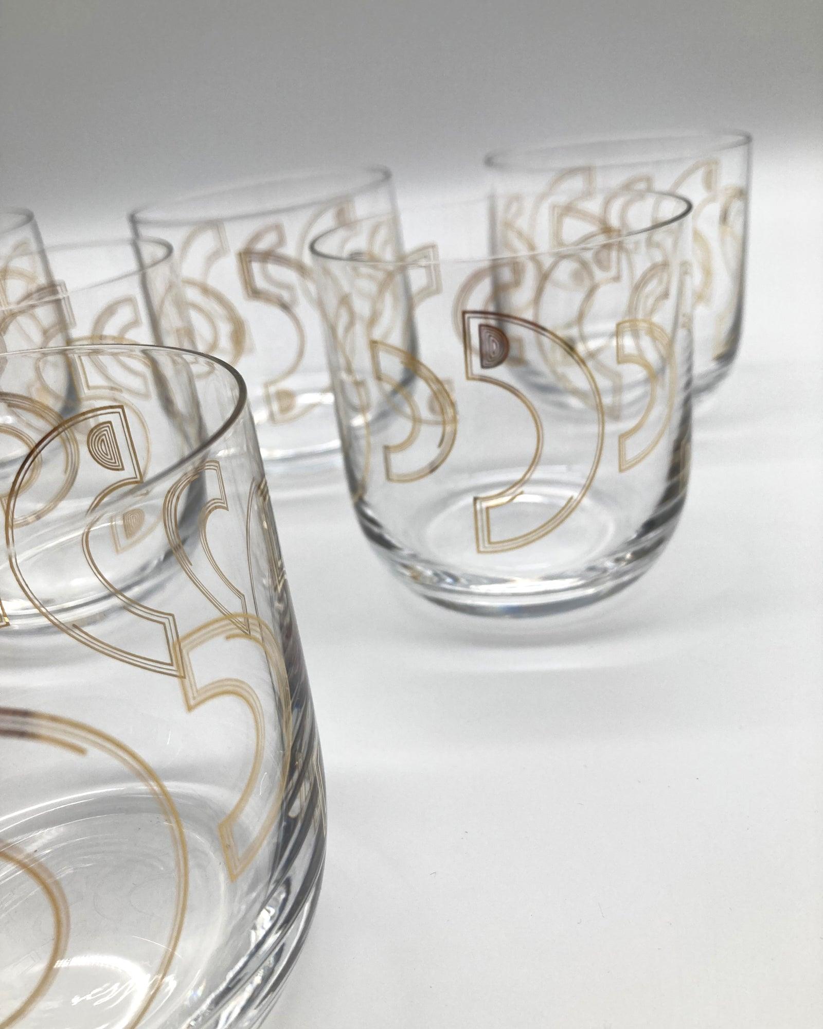Bicchieri da acqua in vetro cristallino Art Deco set da 12 - OrchideaMilano1981