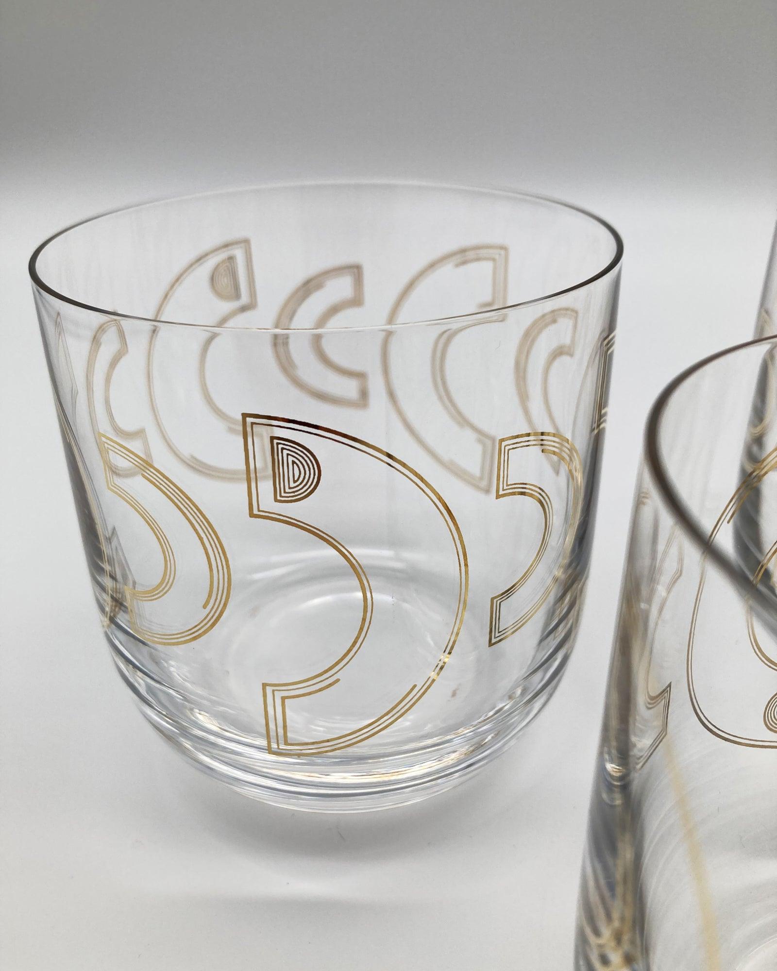 Bicchieri da acqua in vetro cristallino Art Deco set da 12 - OrchideaMilano1981