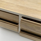 Cassettiera 6 cassetti in legno massello Acqua 130 cm - OrchideaMilano1981
