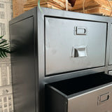 Cassettiera industriale in ferro Antique Black 105 cm - OrchideaMilano1981