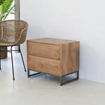 Comodino 2 cassetti in legno e ferro Skyline 60 cm - OrchideaMilano1981