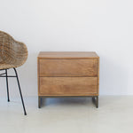 Comodino 2 cassetti in legno e ferro Skyline 60 cm - OrchideaMilano1981