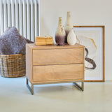 Comodino 2 cassetti in legno e ferro Skyline 60 cm - OrchideaMilano1981