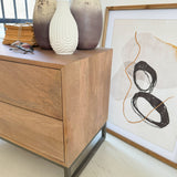 Comodino 2 cassetti in legno e ferro Skyline 60 cm - OrchideaMilano1981