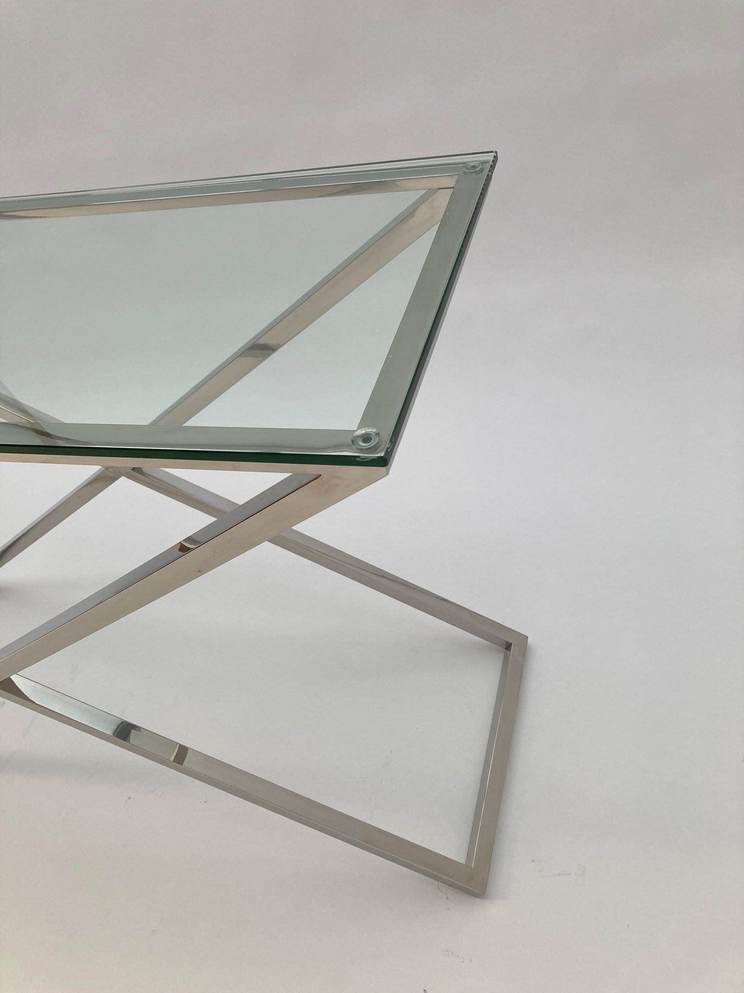 Consolle moderna in acciaio e vetro Park Avenue 120 cm - OrchideaMilano1981