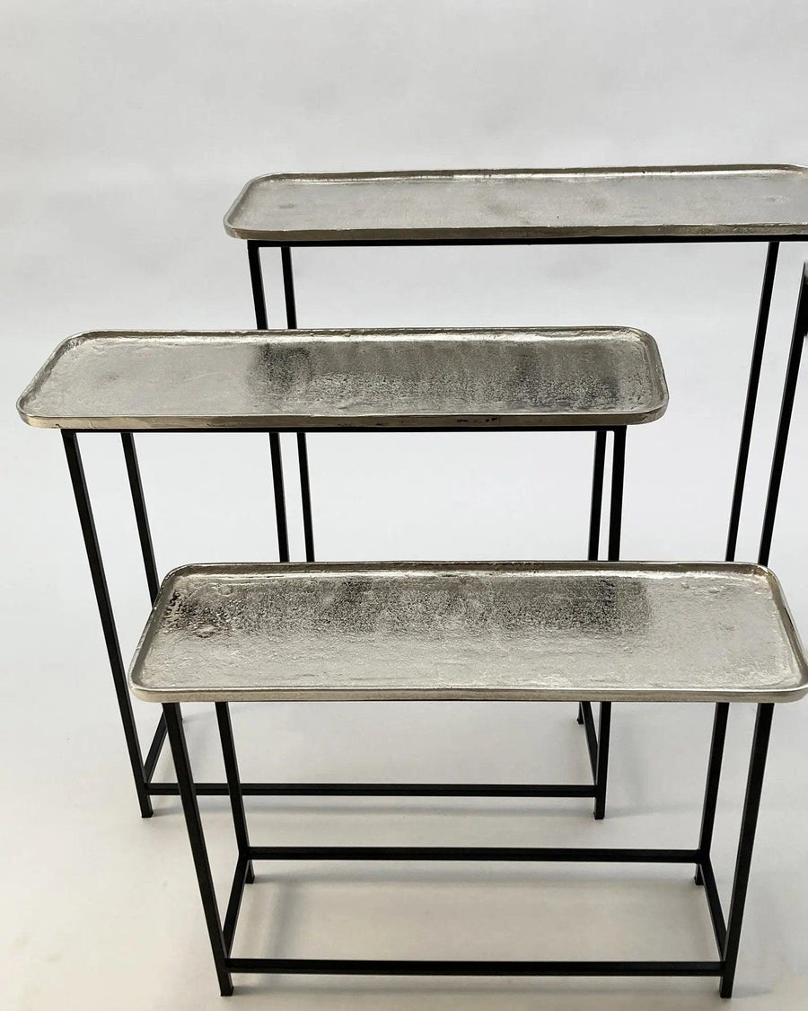 Consolle in alluminio e ferro Modern Style set da 3 - OrchideaMilano1981