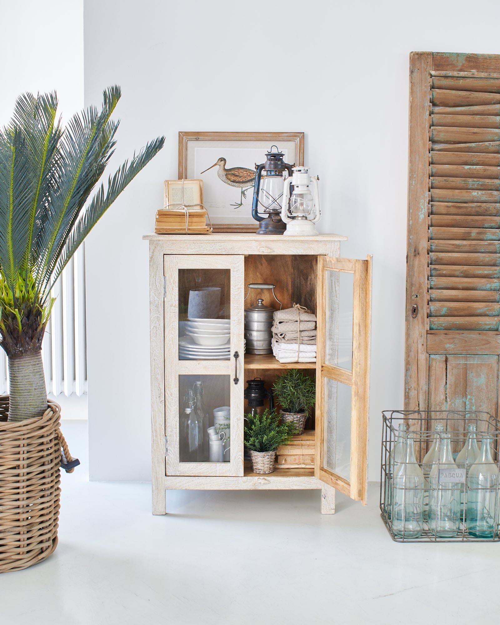 Credenza in legno e vetro Pantelleria 70 cm - OrchideaMilano1981