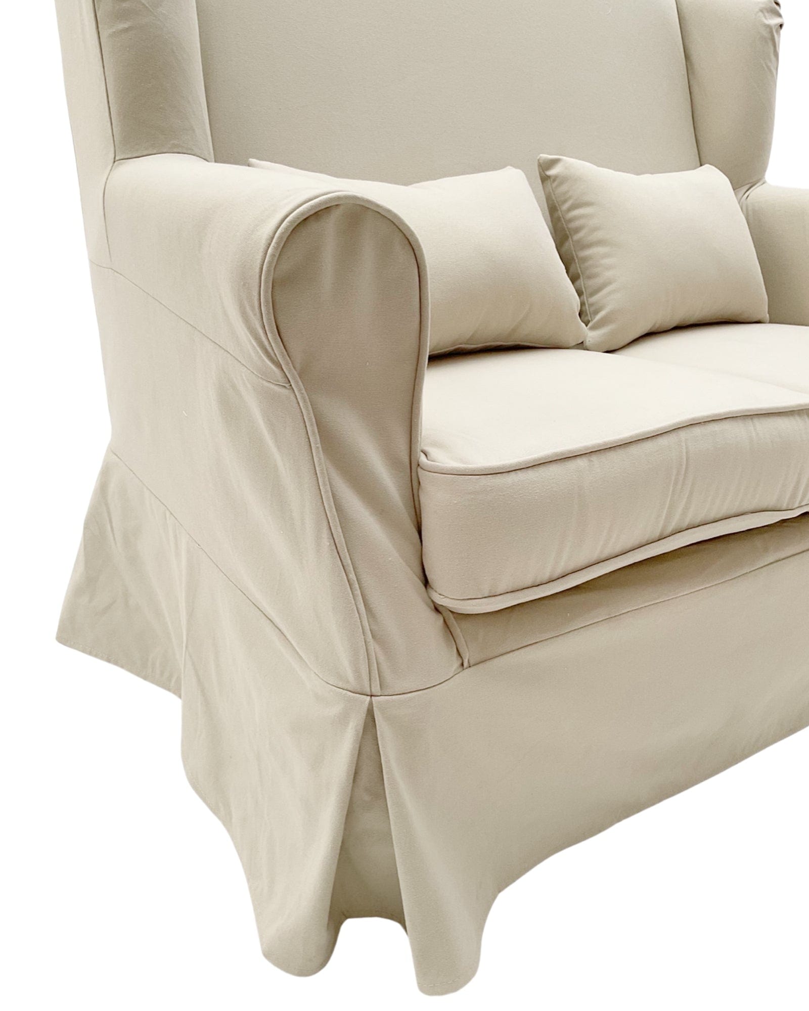 Divano 2 posti in tessuto di cotone sfoderabile Ecru 130 cm - OrchideaMilano1981