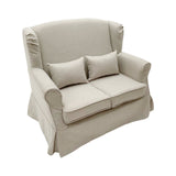 Divano 2 posti in tessuto sfoderabile White and Beige 130 cm - OrchideaMilano1981