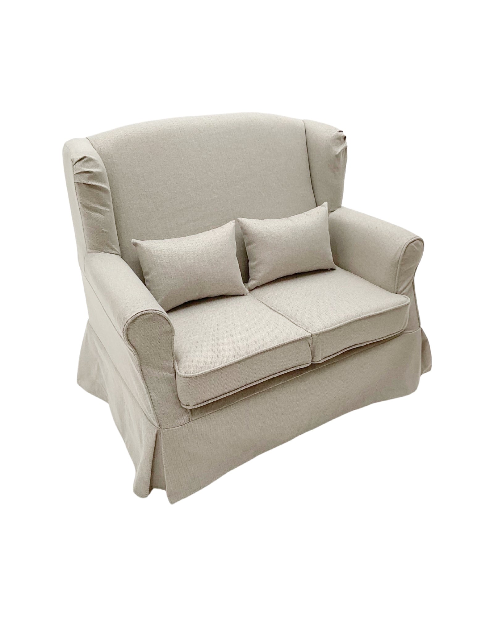 Divano 2 posti in tessuto sfoderabile White and Beige 130 cm - OrchideaMilano1981